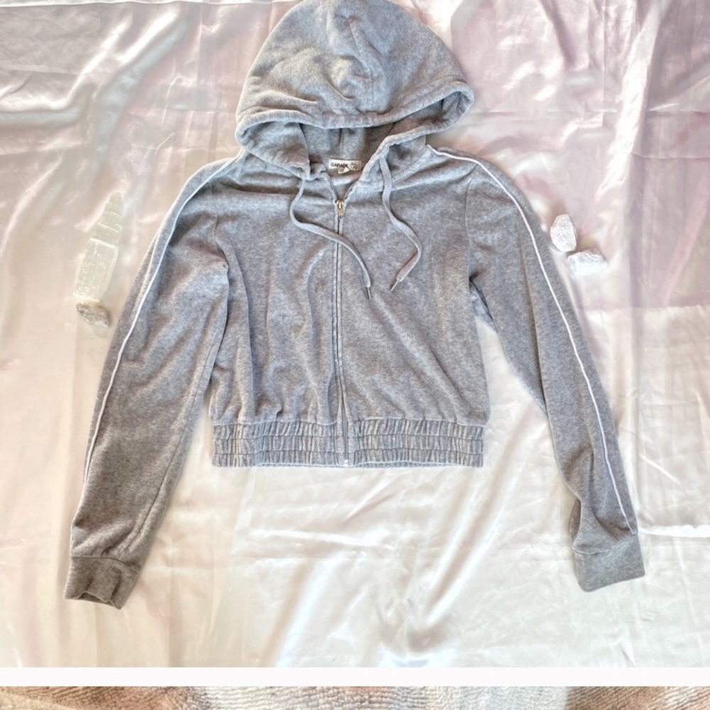 Garage Velvety Grey Zip up Hoodie